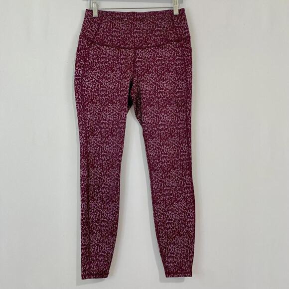 All in Motion Women's Athletic Legging Maroon Print Size Small EUC - Picture 1 of 7